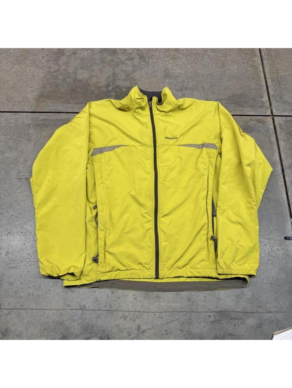 vintage patagonia integral yellow and grey jacket size medium HAS STAINS